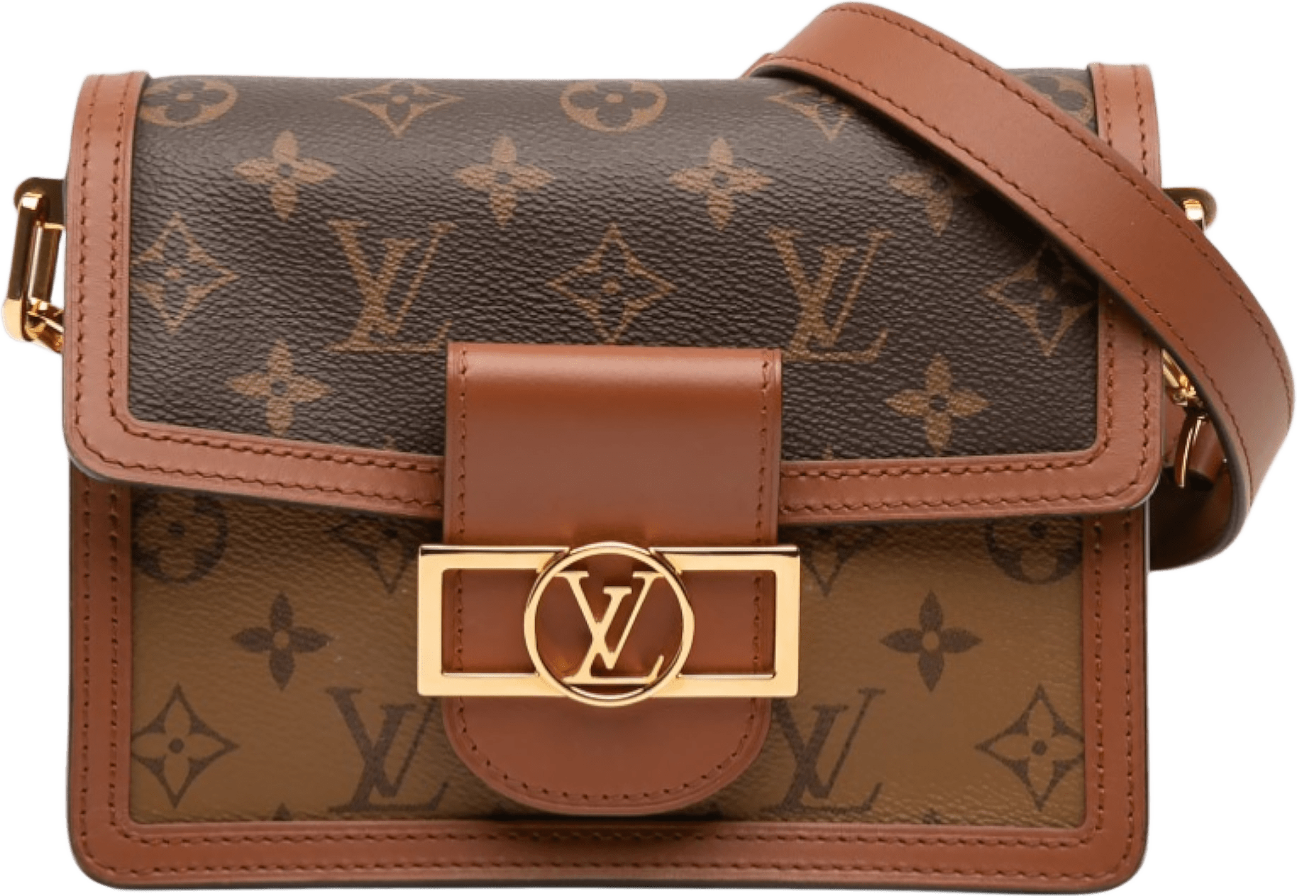 Louis Vuitton Monogram Reverse Mini Dauphine, från Luxclusif, i färgen brown.