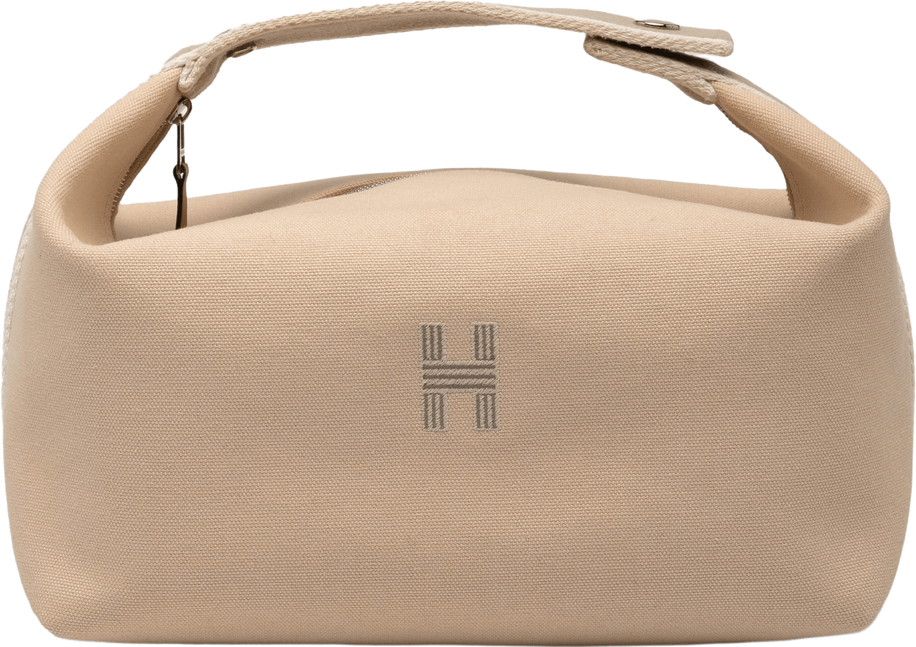 Hermès Small Canvas Bride A Brac Case, från Luxclusif, i färgen beige.