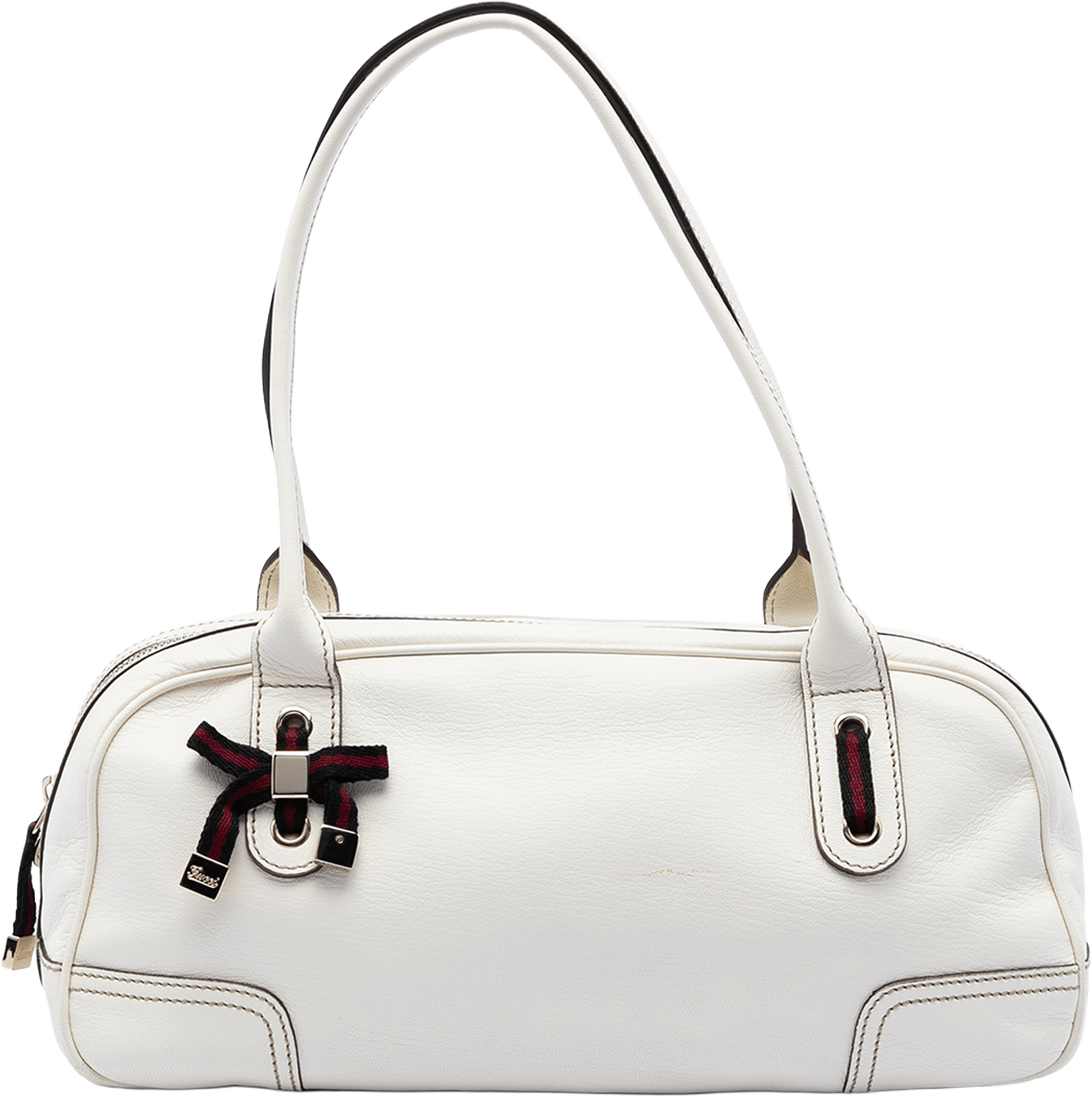 Gucci Leather Princy Shoulder Bag, från Luxclusif, i färgen white.