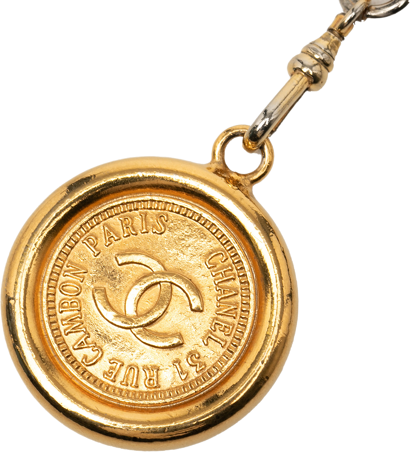 Chanel Gold Plated Cc Medallion 31 Rue Cambon Paris Chain Link Belt, från Luxclusif, i färgen guld.