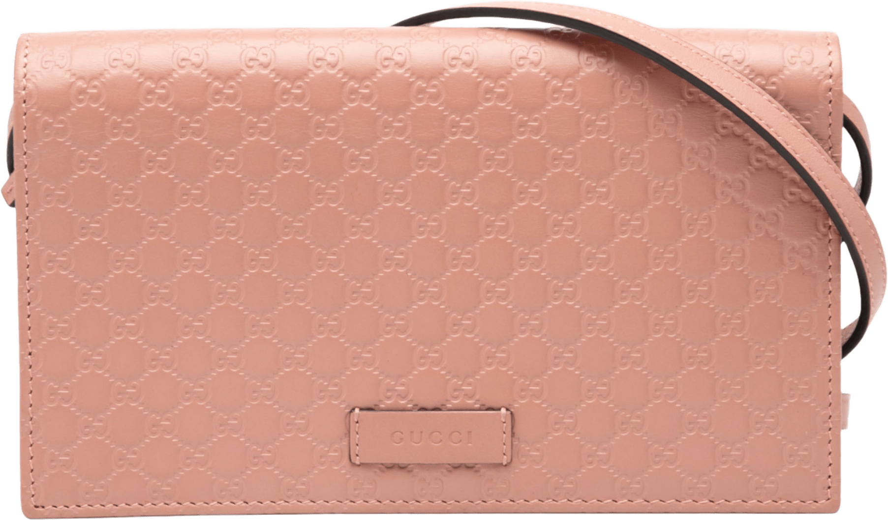 Gucci Microguccissima Wallet On Strap, från Luxclusif, i färgen pink.
