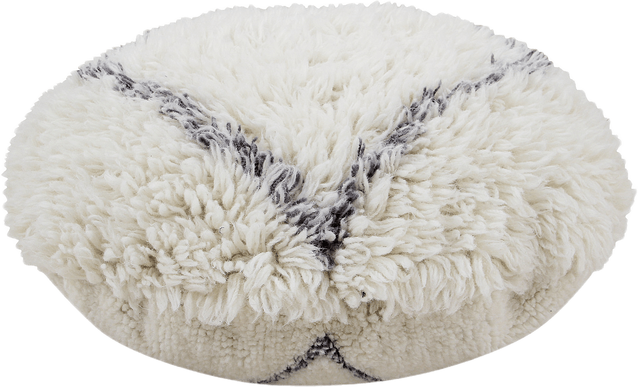 Tvättbar Sittpuff Woolable Berber Soul, från LORENA CANALS, i färgen natural, charcoal.