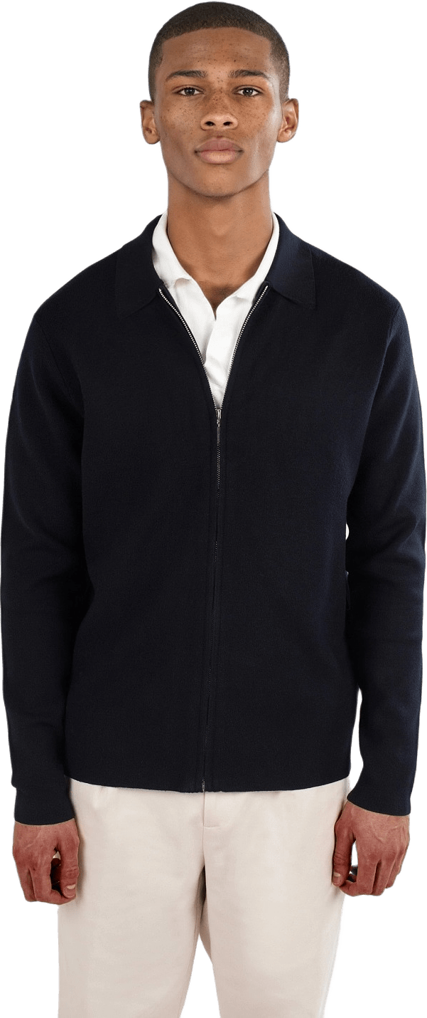 Colby Knitted Full Zip - Black