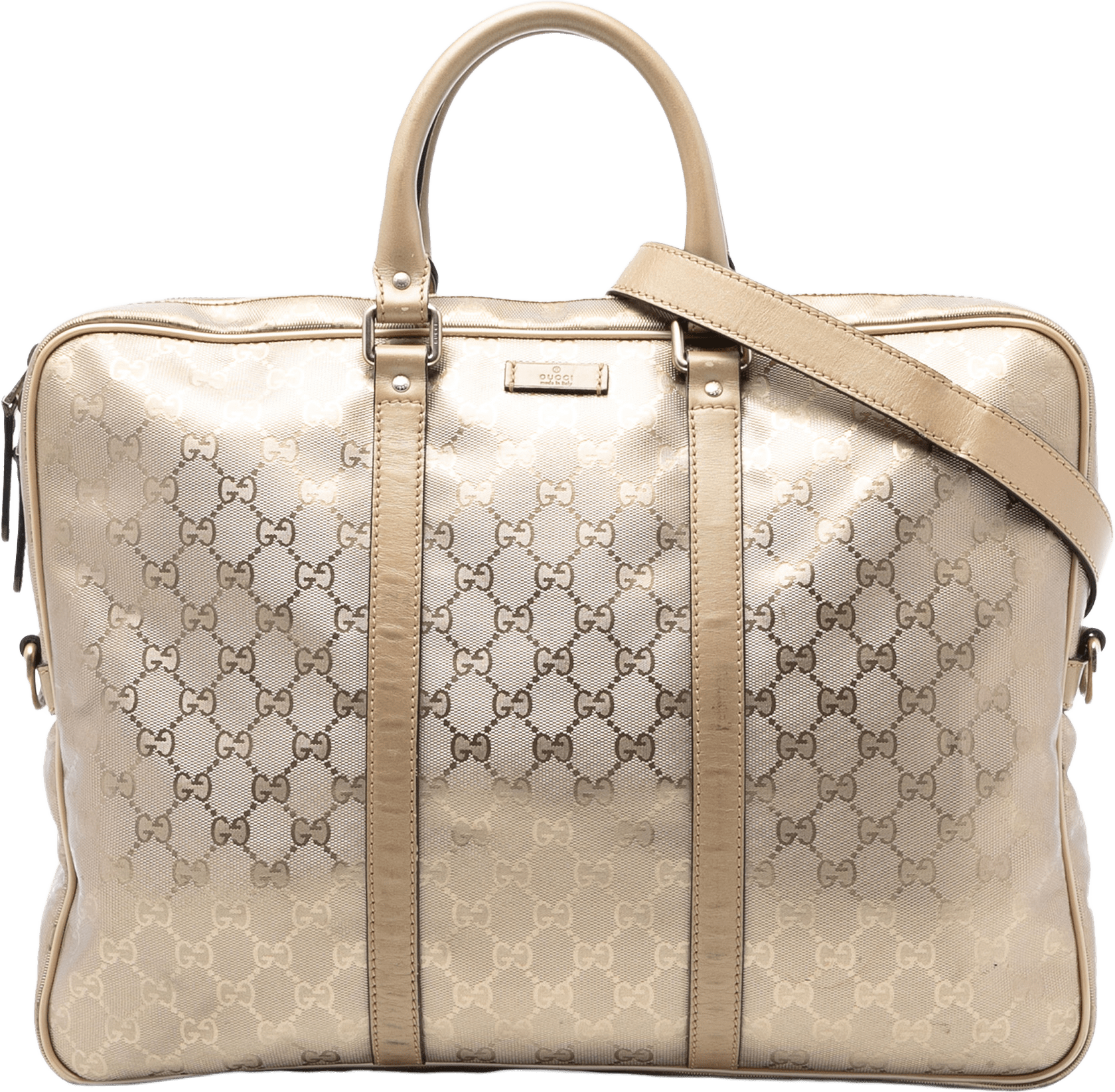 Gucci Gg Imprime Business Bag, från Luxclusif, i färgen gold.
