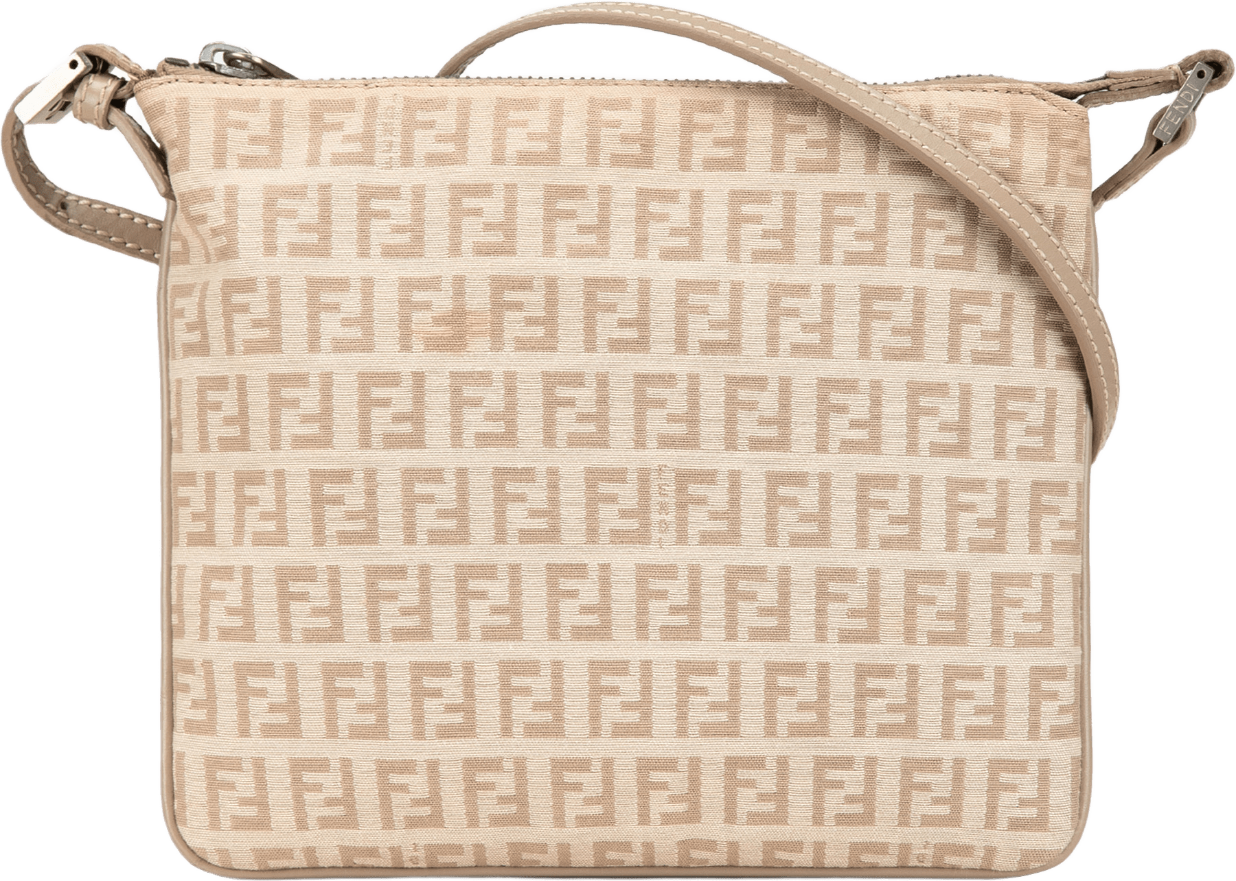 Fendi Zucchino Canvas Crossbody, från Luxclusif, i färgen beige.