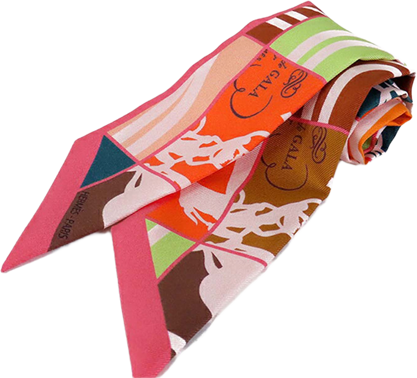 Hermès En Desordre Silk Twilly Scarf, från Luxclusif, i färgen pink.