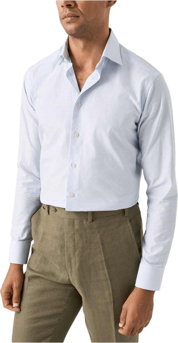 Rutig Signature Twill-skjorta Contemporary Fit, från Eton, i färgen light blue.