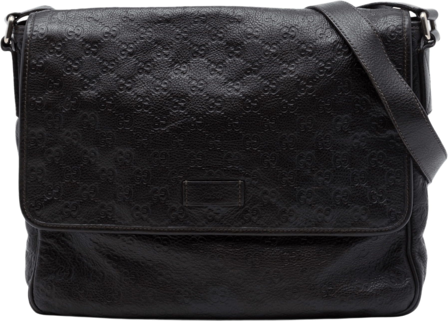 Gucci Guccissima Messenger Bag, från Luxclusif, i färgen brun.