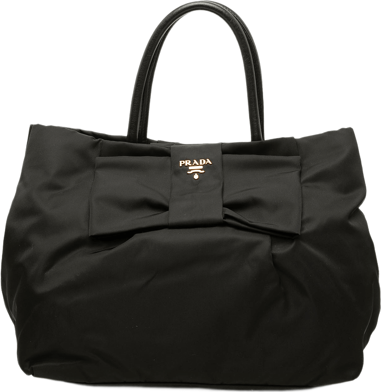 Prada Tessuto Fiocco Bow Handbag, från Luxclusif, i färgen svart.