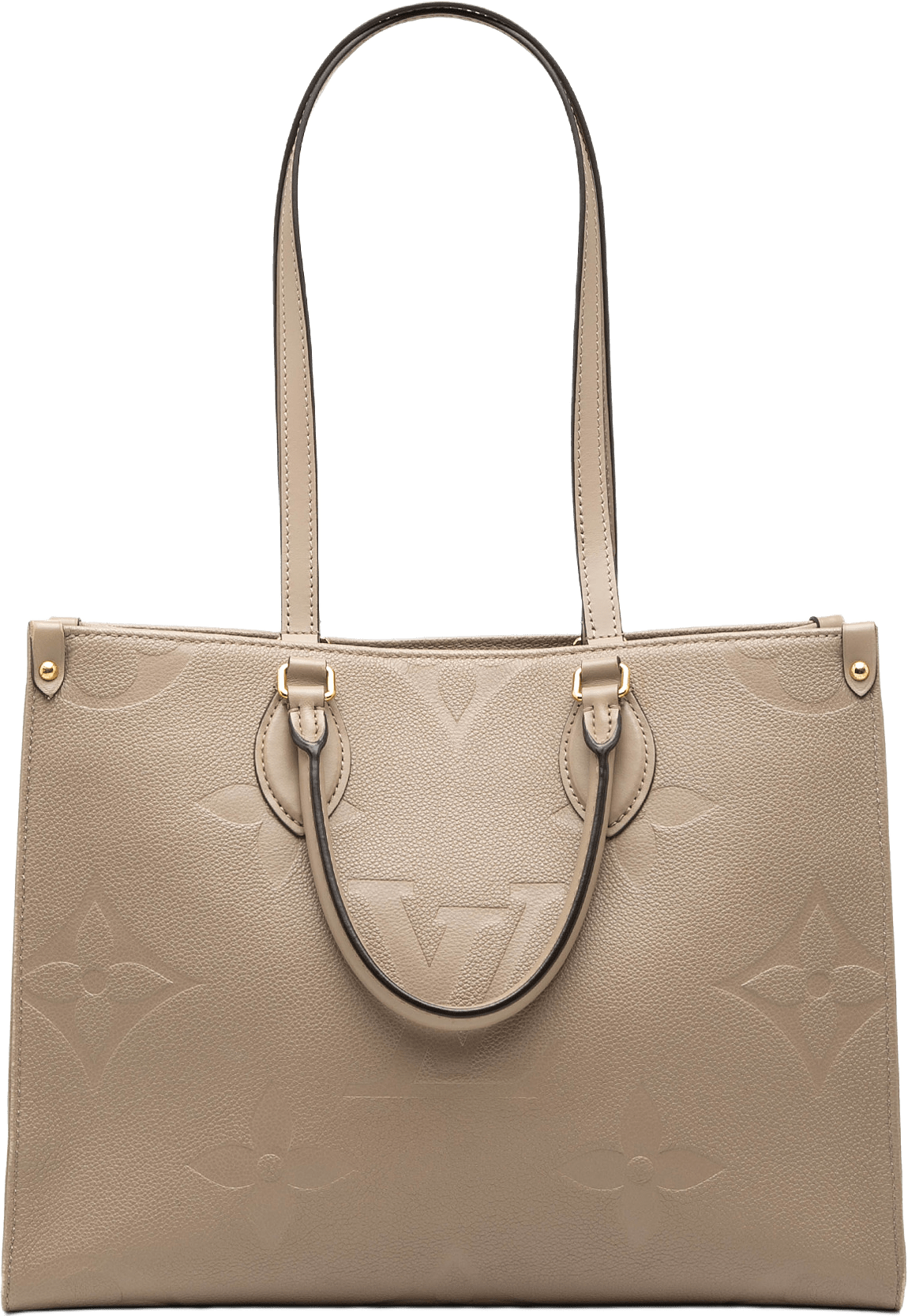 Louis Vuitton Monogram Empreinte Onthego Mm, från Luxclusif, i färgen beige.