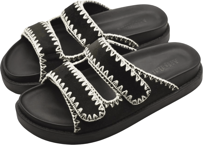 Slip-in Sandal Sara Sammet Svart, från Ailyflats, i färgen black.