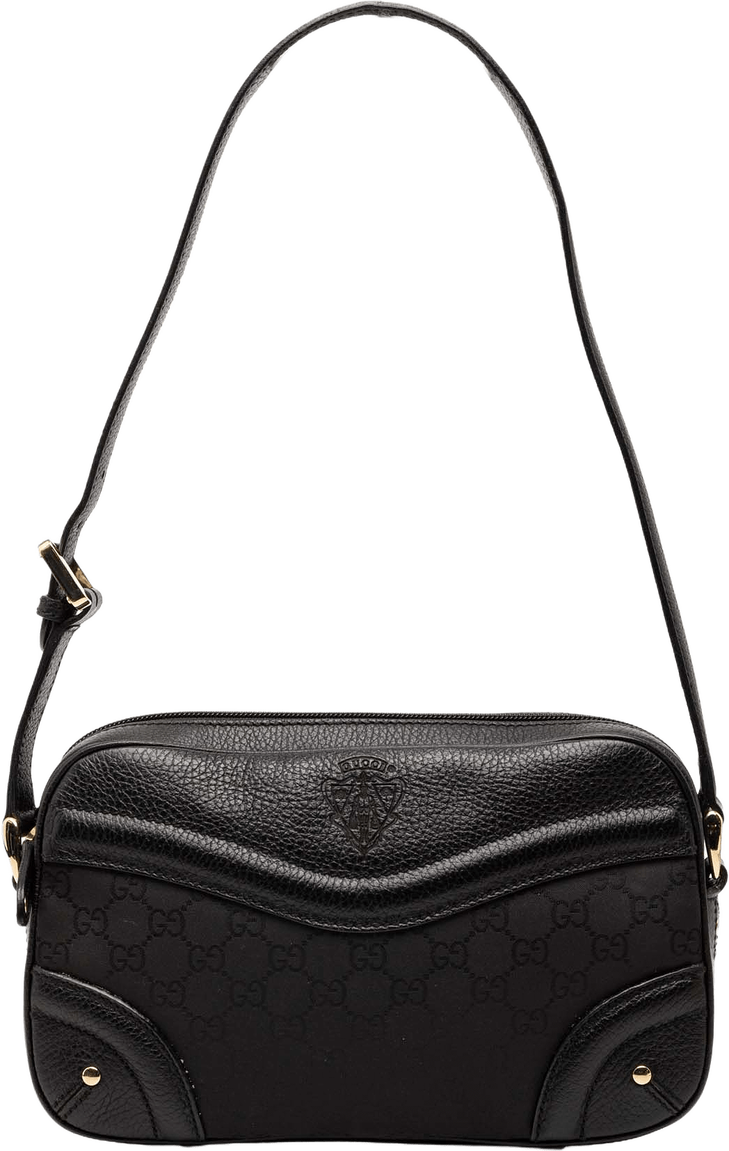 Gucci Gg Nylon Crest Shoulder Bag, från Luxclusif, i färgen black.