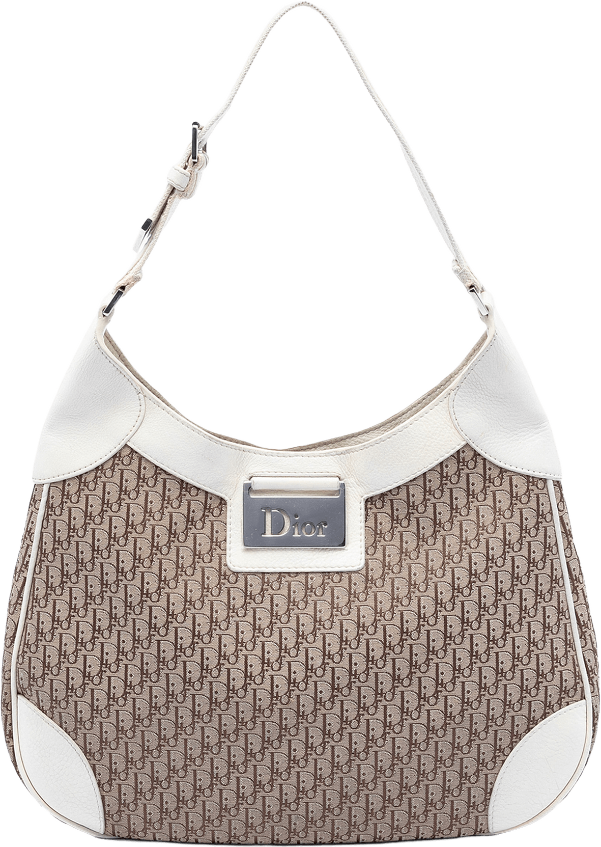 Dior Diorissimo Trotter Canvas Street Chic Shoulder Bag, från Luxclusif, i färgen beige.