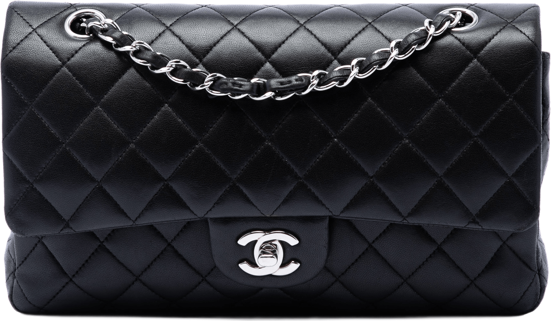 Chanel Medium Classic Lambskin Double Flap, från Luxclusif, i färgen svart.