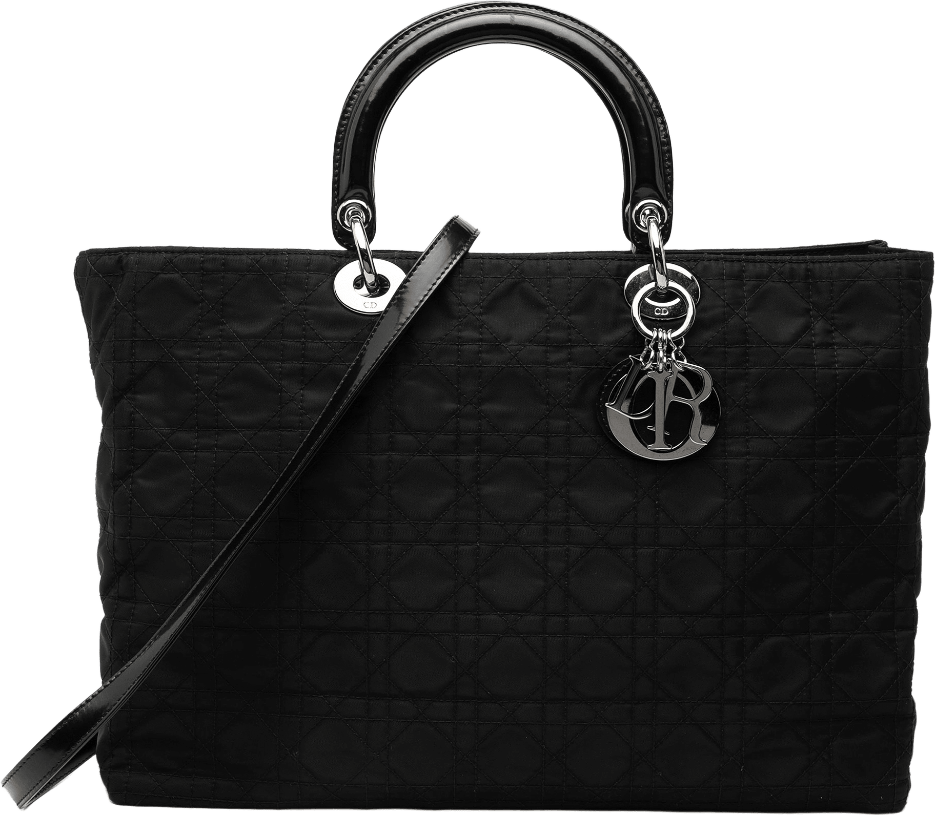 Dior Extra Large Nylon Cannage Lady Dior, från Luxclusif, i färgen black.