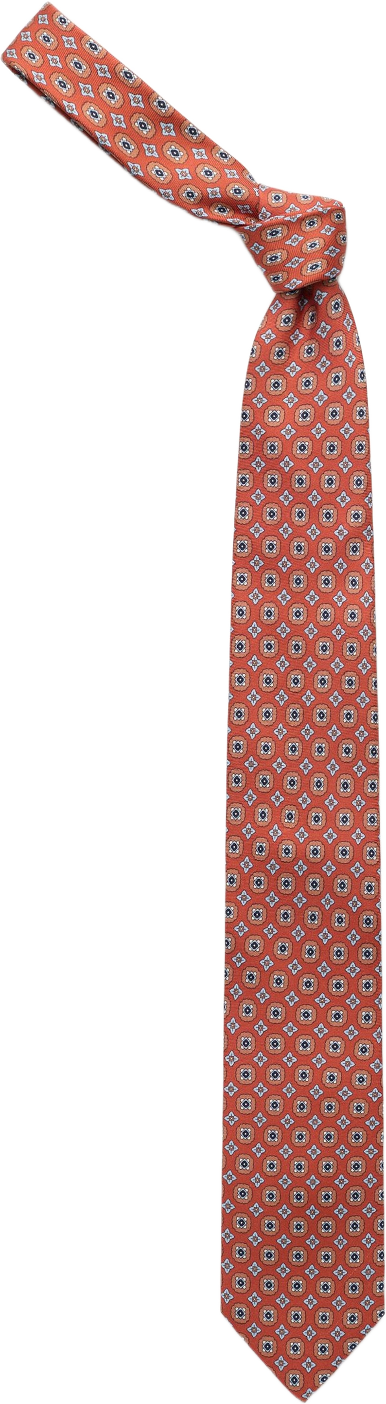 Silk Printed Medallion Tie, från John Henric, i färgen terracotta.