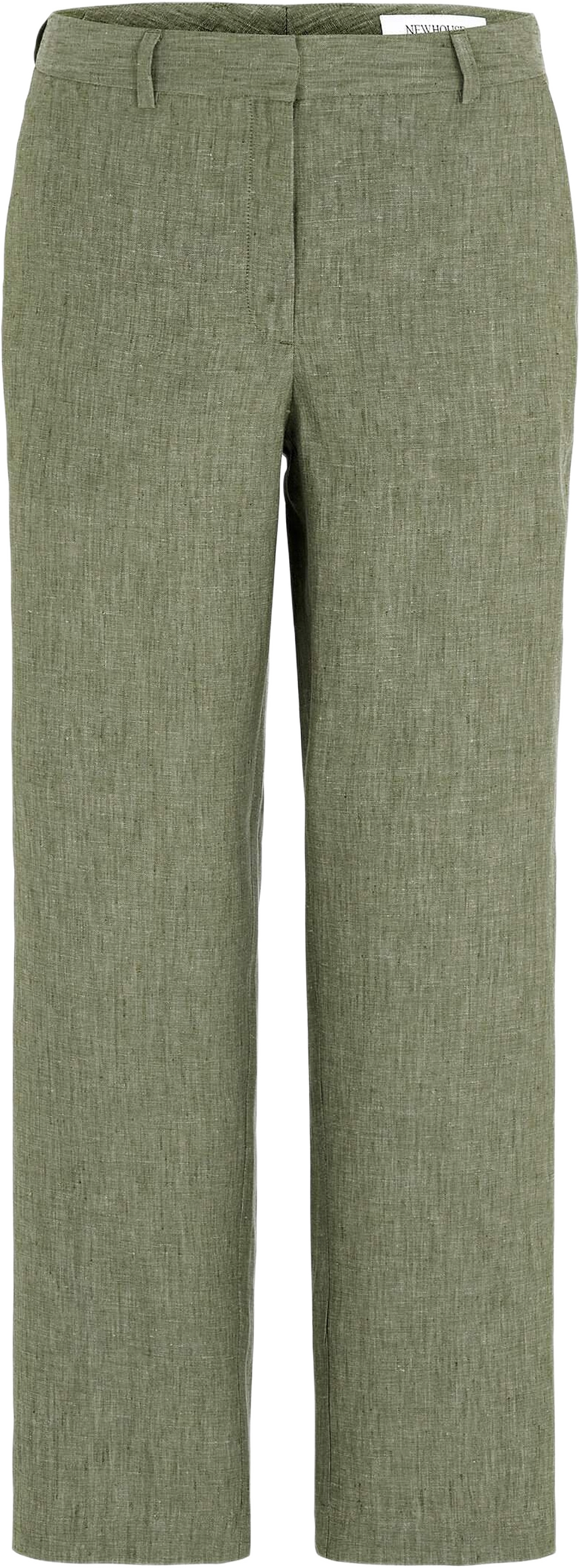 Amanda Slim Linen Trousers, från Newhouse, i färgen grön.