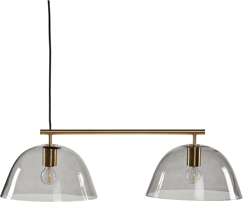 Wendo 70, från CO Bankeryd, i färgen mässingsfinish/rökfärgat glas.