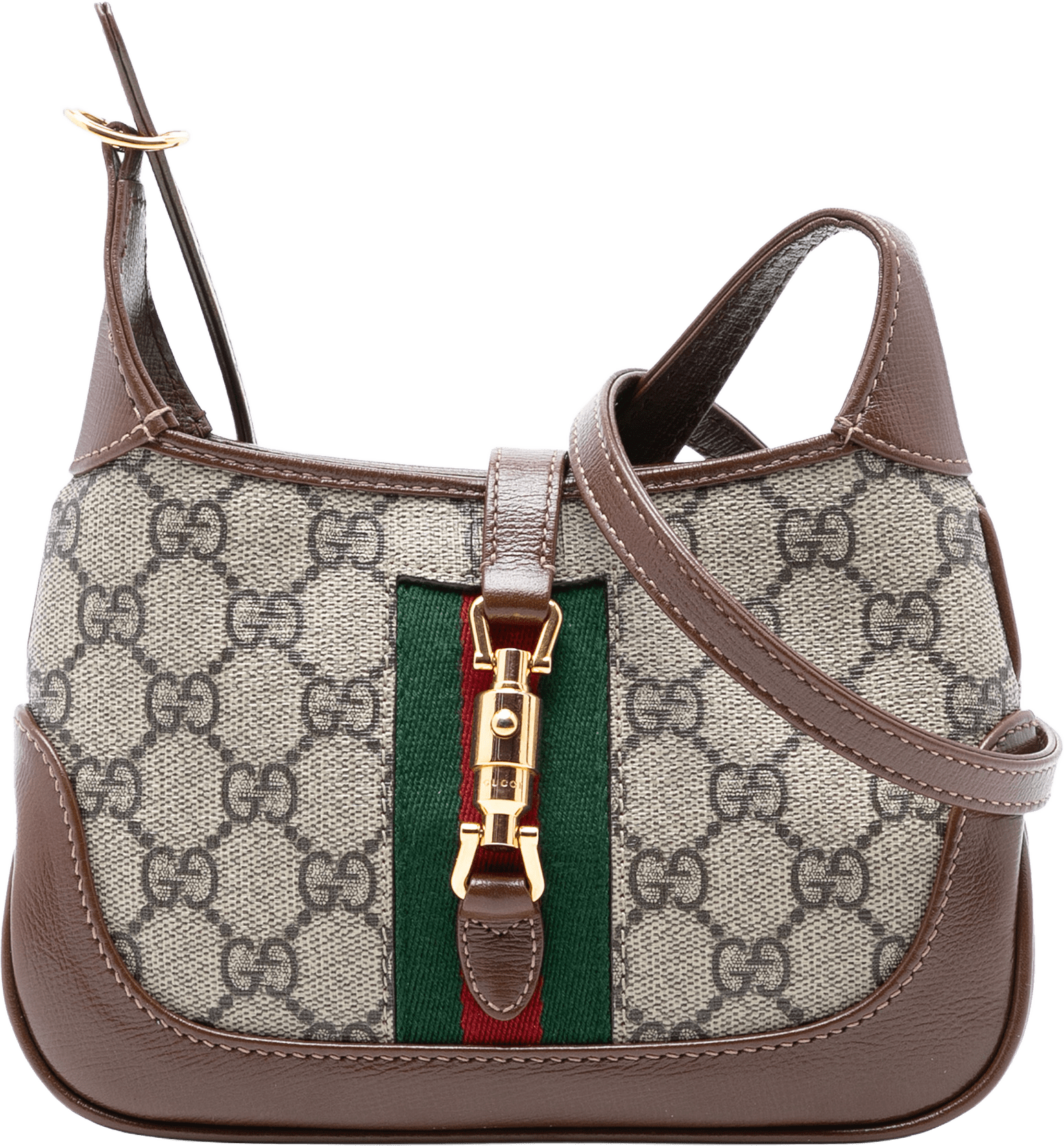 Gucci Mini Gg Supreme Web Jackie 1961 Crossbody, från Luxclusif, i färgen beige.