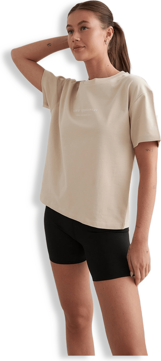 Café Au Lait Serif Boxy T-shirt