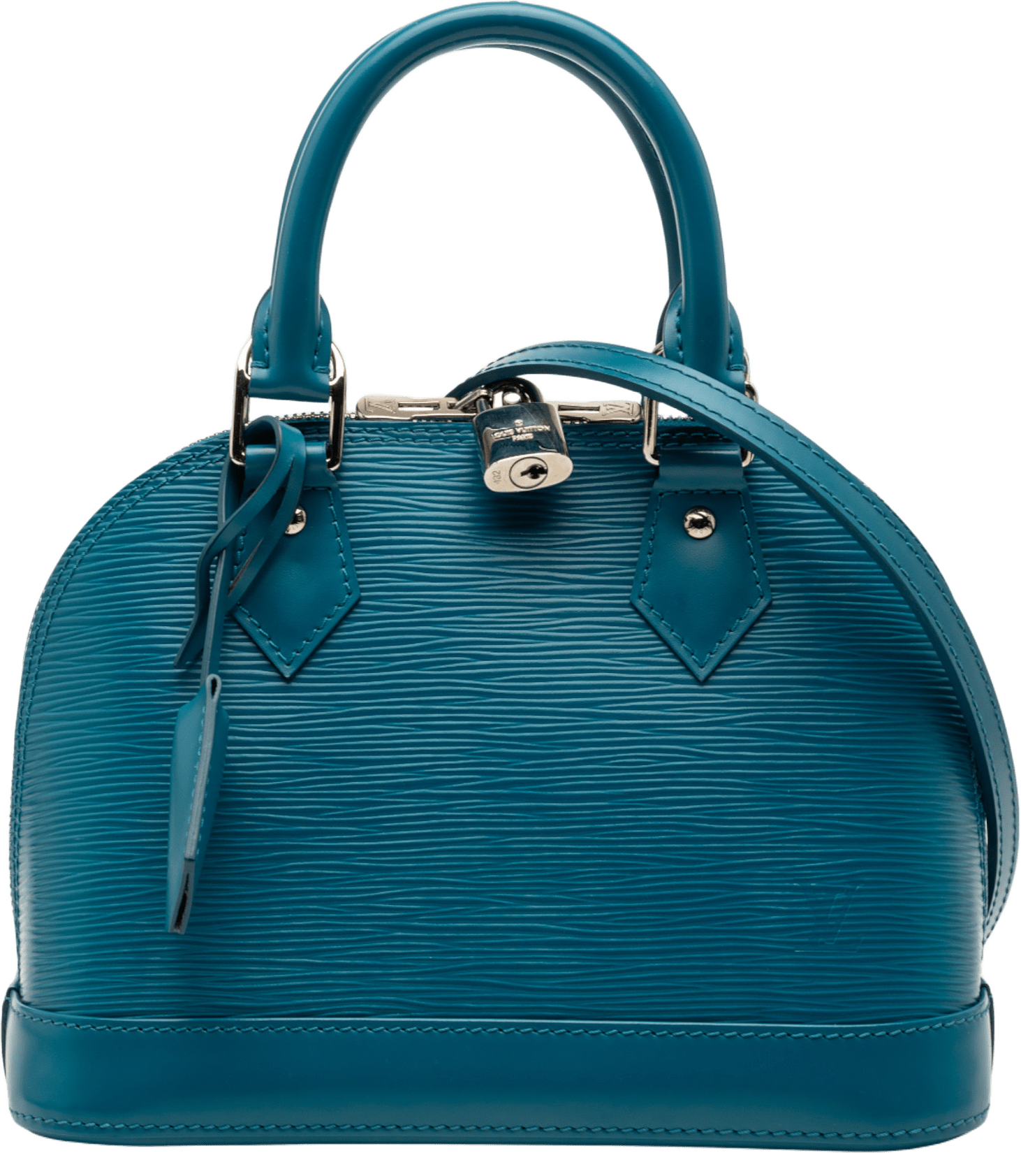 Louis Vuitton Epi Alma Bb, från Luxclusif, i färgen blue.