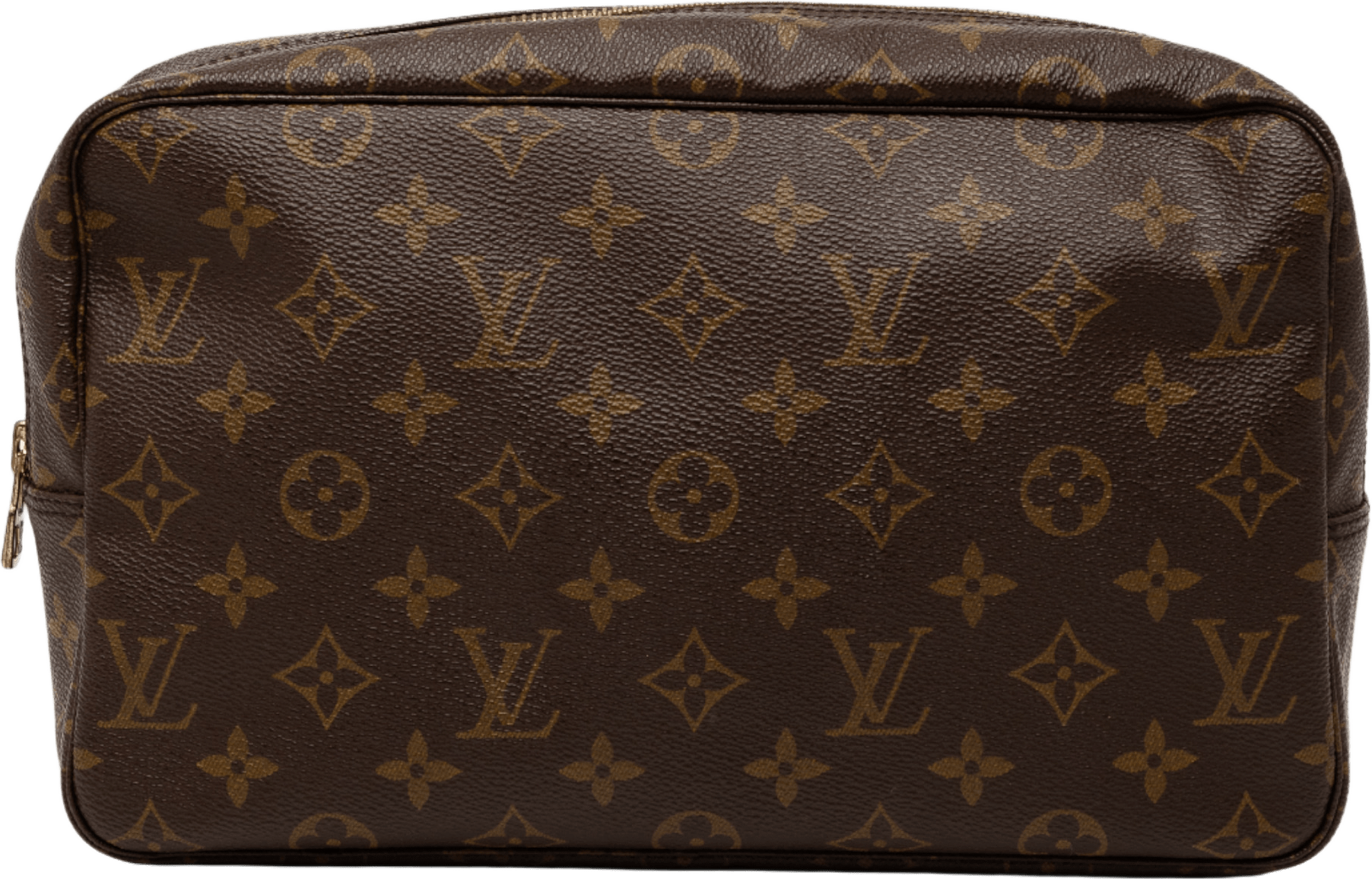 Louis Vuitton Monogram Trousse Toilette 28, från Luxclusif, i färgen brown.