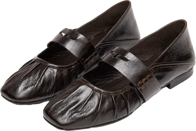 Bargo Brown Leather Ballet Flats
