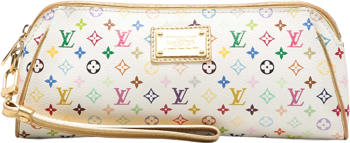 Louis Vuitton Monogram Multicolore Mini Kate Clutch, från Luxclusif, i färgen white.