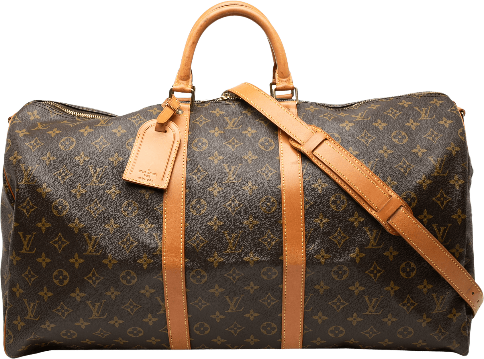 Louis Vuitton Monogram Keepall Bandouliere 55, från Luxclusif, i färgen brown.