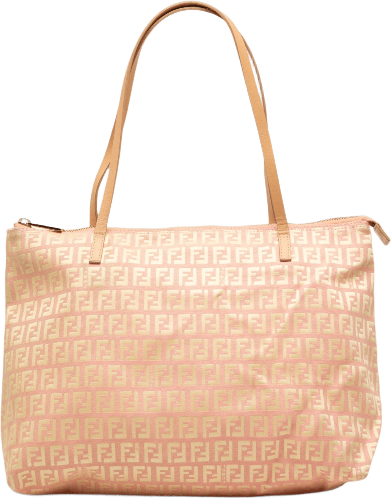 Fendi Small Zucchino Canvas Tote, från Luxclusif, i färgen rosa.