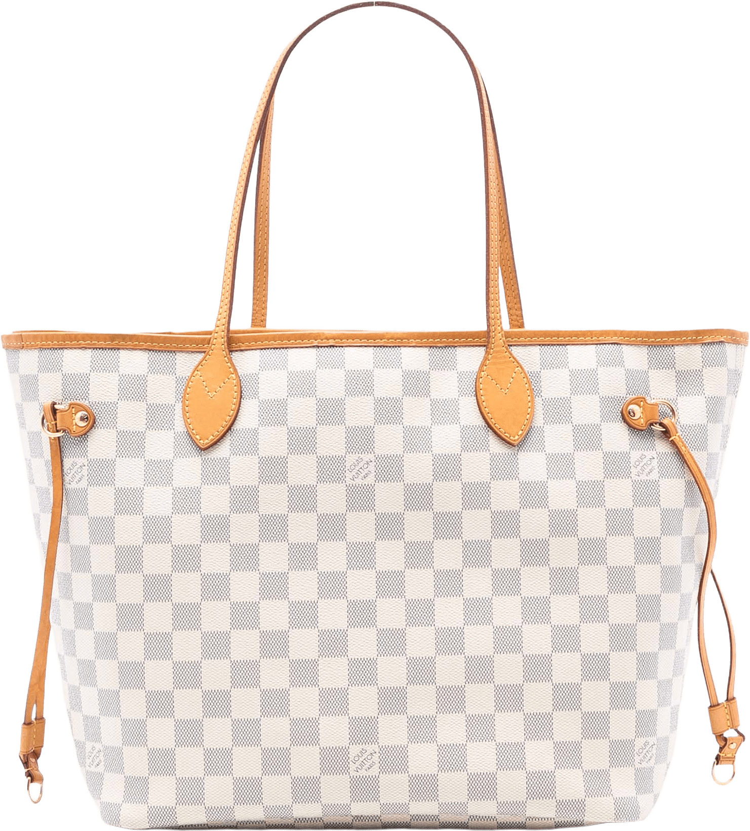 Louis Vuitton Damier Azur Neverfull Mm, från Luxclusif, i färgen white.