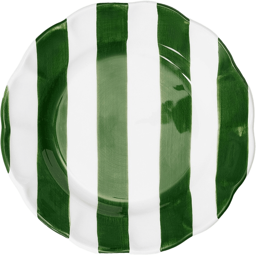 Stripe Assiett - 21 Cm, från Pick A Poppy, i färgen green.