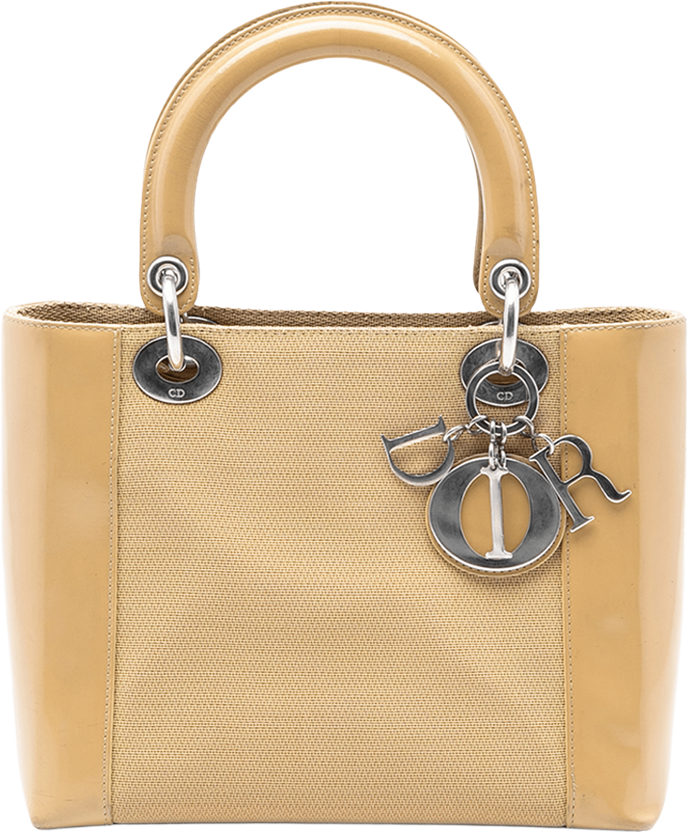 Dior Medium Canvas Lady Dior, från Luxclusif, i färgen beige.