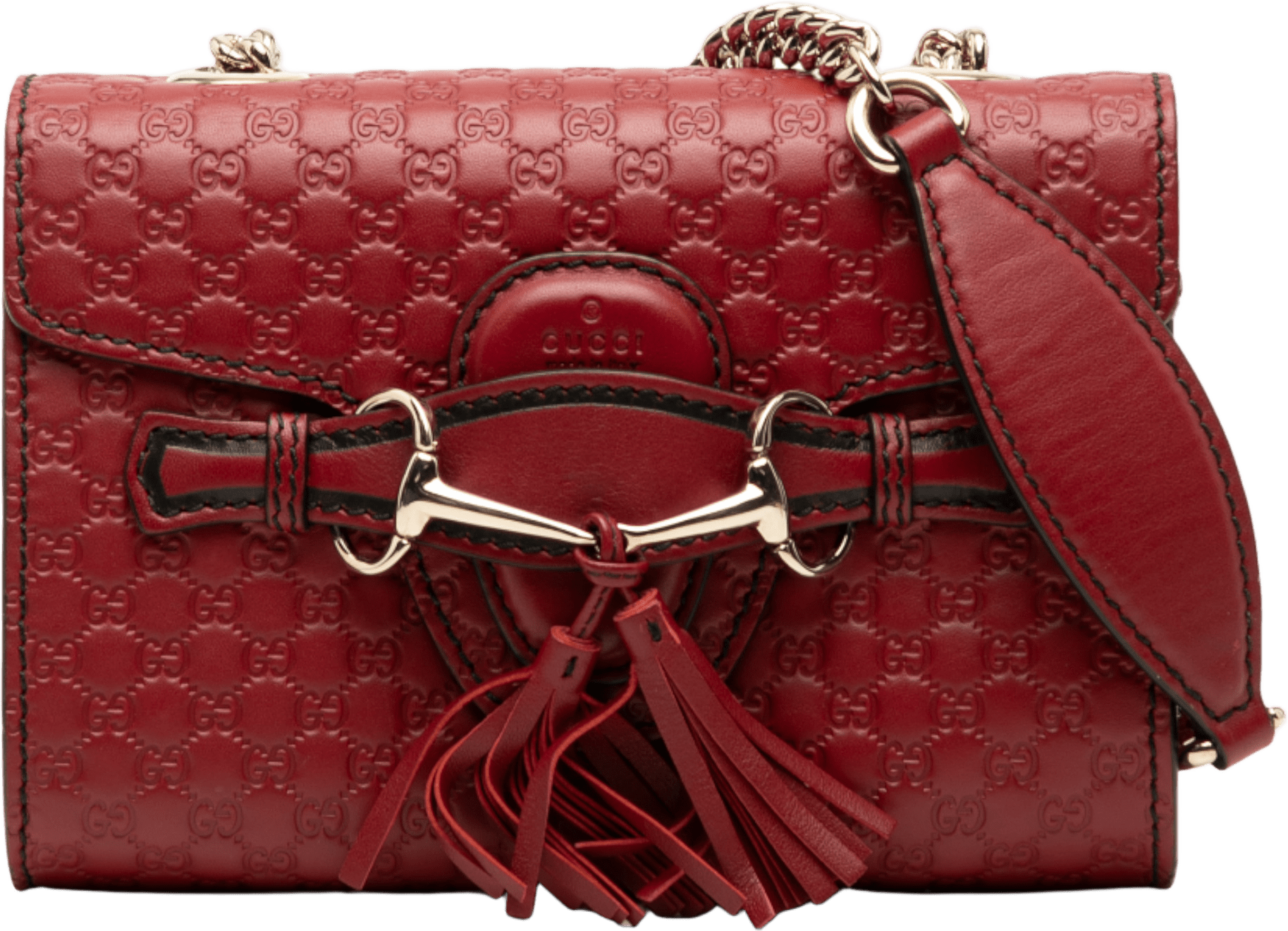 Gucci Mini Microguccissima Emily Crossbody, från Luxclusif, i färgen dark red.