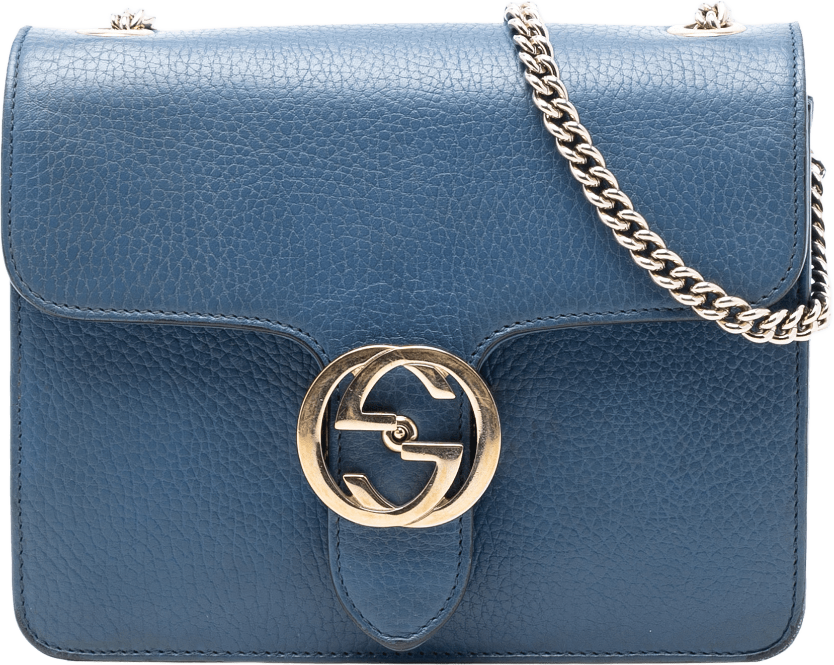 Gucci Small Dollar Calfskin Interlocking G Crossbody, från Luxclusif, i färgen blue.