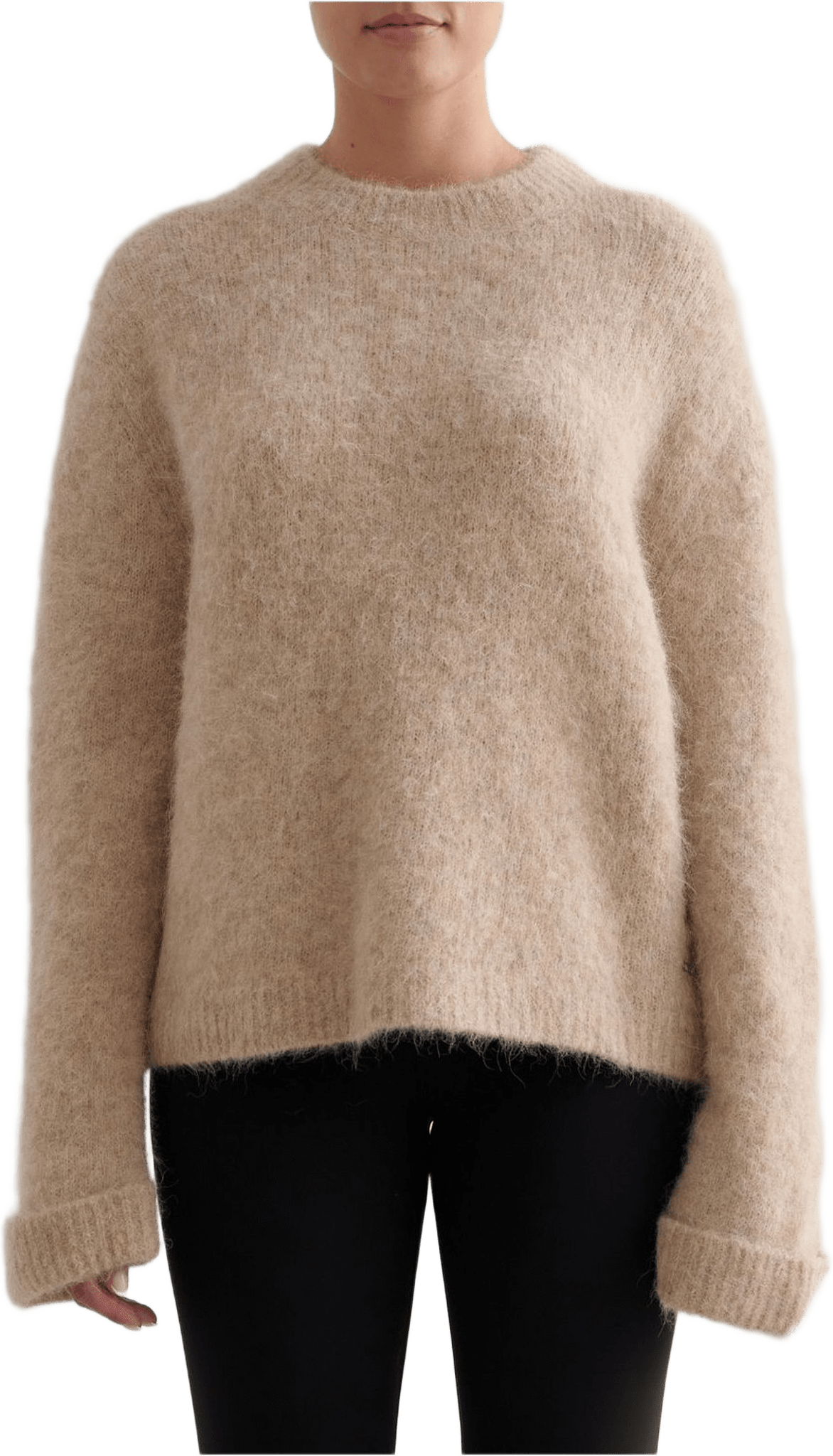 Alpaca Knit Sweater, från aim'n, i färgen dark clay.