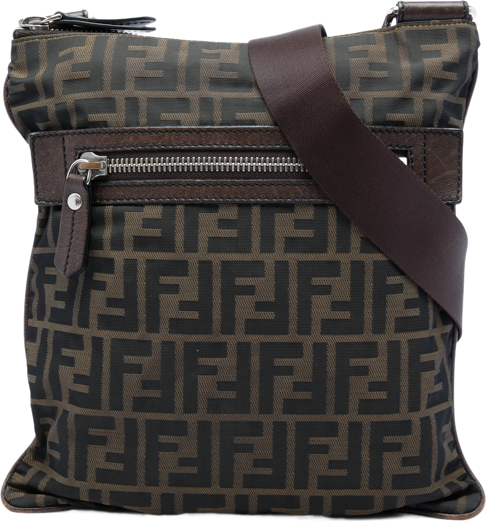 Fendi Zucca Canvas Crossbody, från Luxclusif, i färgen brun.