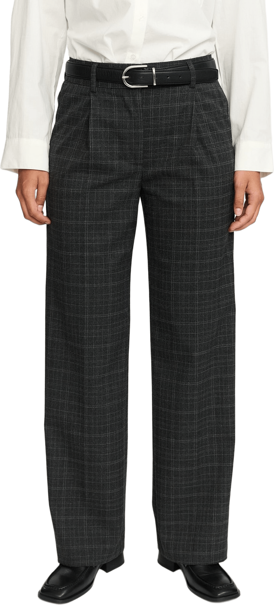 Srtrinnie Vilja Loose Pant - Phantom, från Soft Rebels, i färgen phantom.