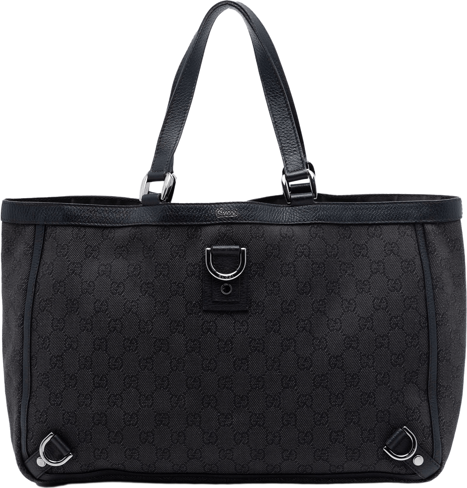 Gucci Gg Denim Abbey D Ring Tote, från Luxclusif, i färgen black.