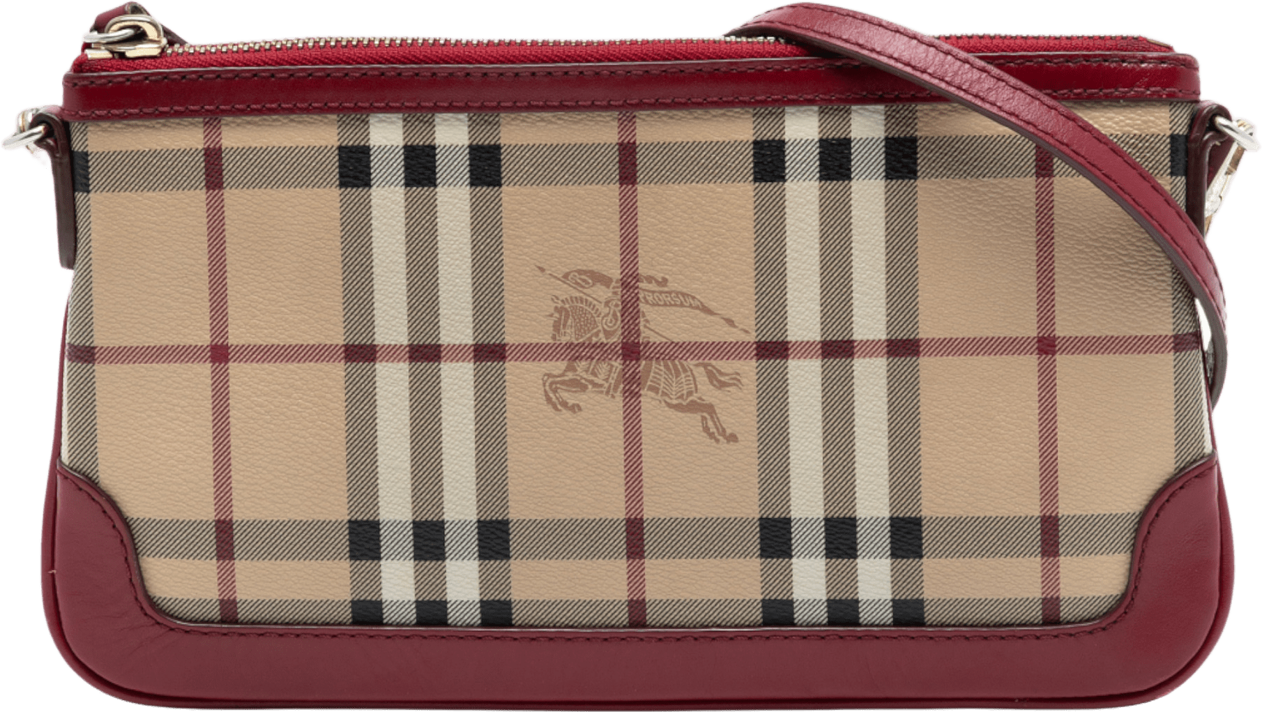 Burberry Haymarket Check Coated Canvas Peyton Crossbody, från Luxclusif, i färgen beige.