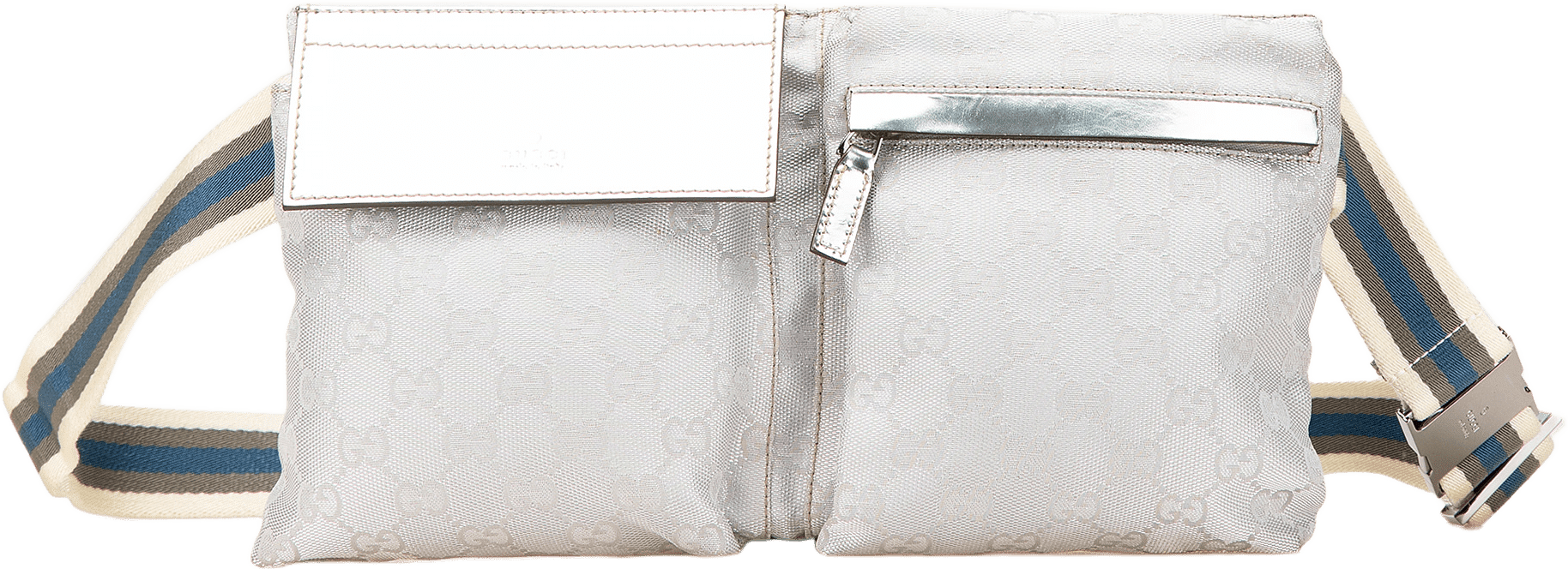 Gucci Gg Canvas Web Double Pocket Belt Bag