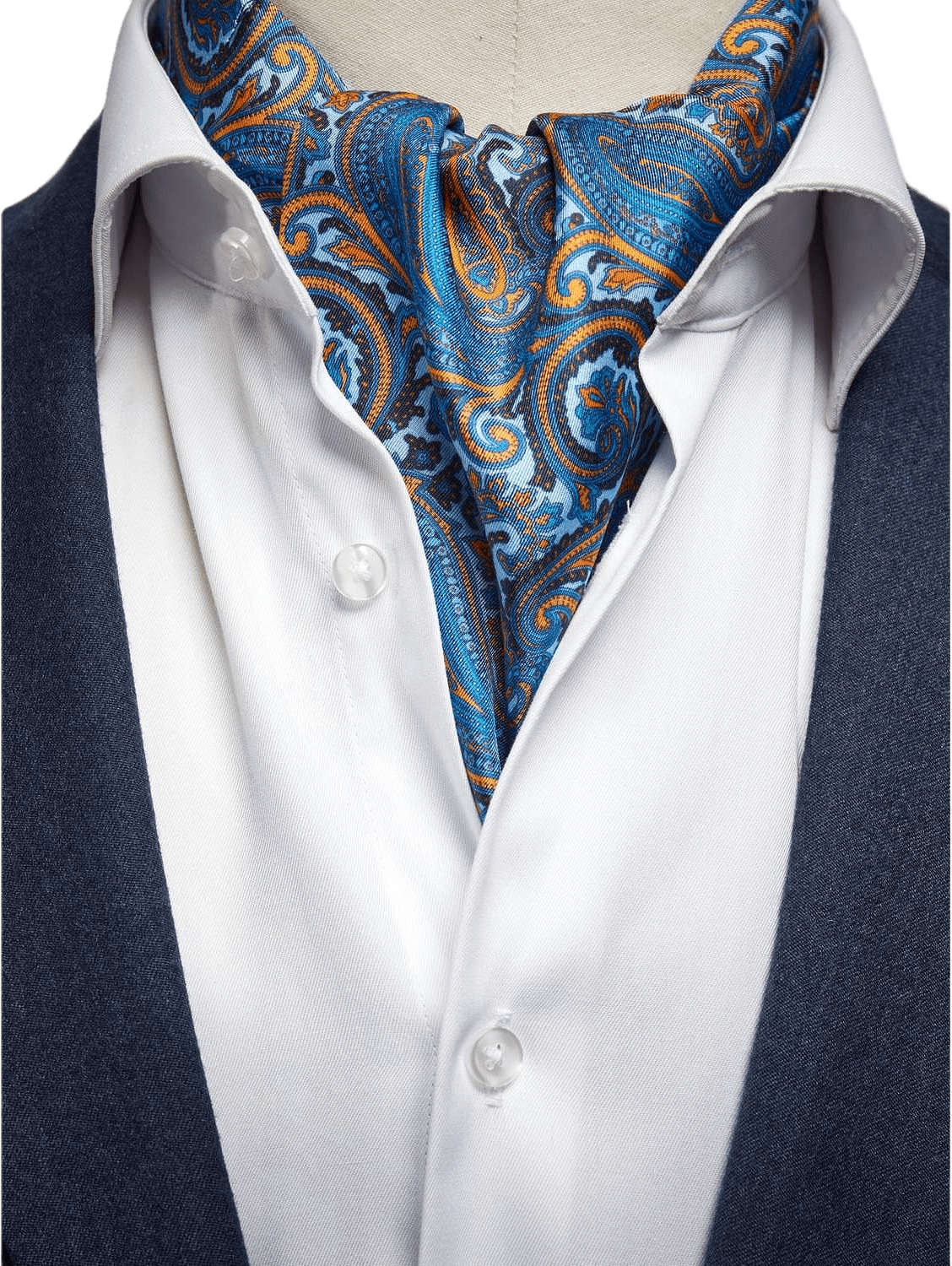 Silk Single Pointed Ascot Paisley, från John Henric, i färgen orange.