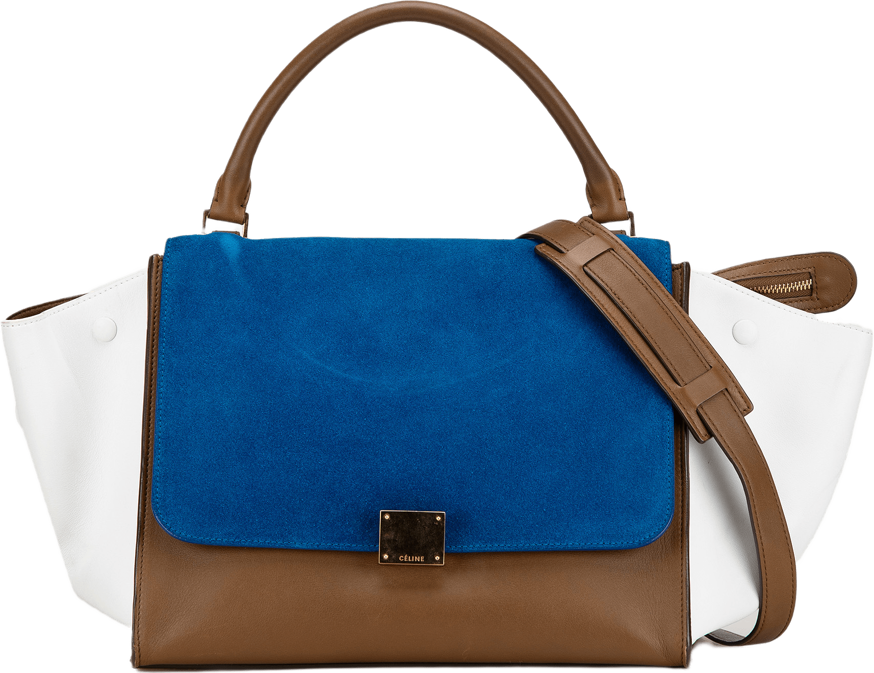 Celine Medium Tricolor Leather Trapeze Satchel