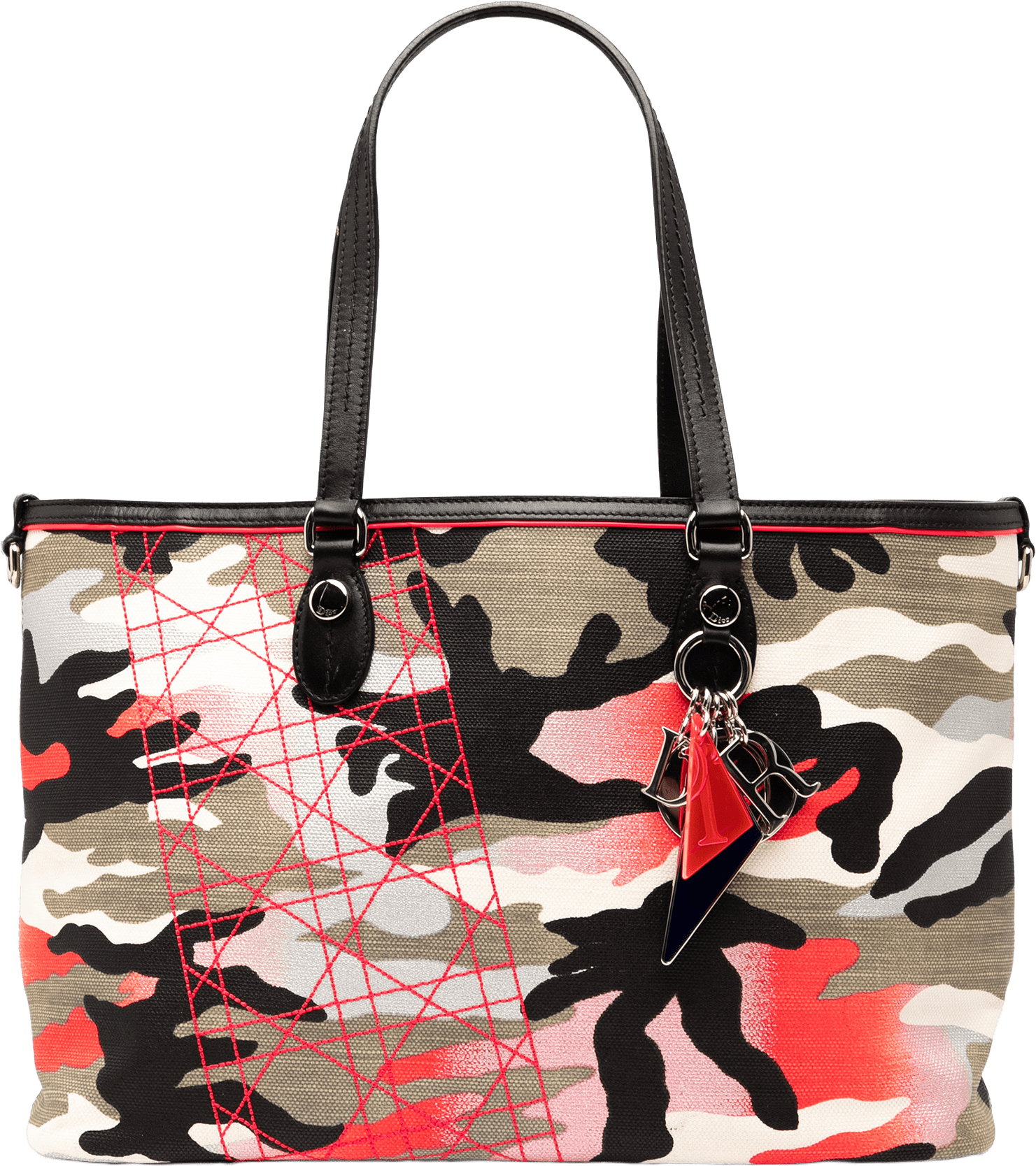 Dior Anselm Reyle Medium Canvas Camouflage Tote, från Luxclusif, i färgen gray.