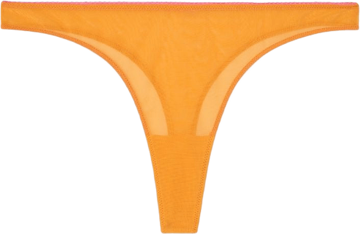Mesh Thong, från Understatement, i färgen apricot/neon pink.
