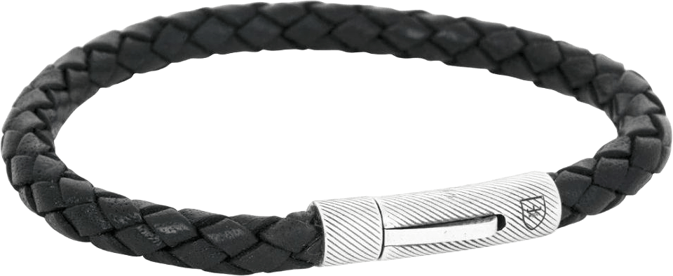 Silver/läderarmband | flätat | Nobel By Billgren, från by BILLGREN, i färgen svart & silver.