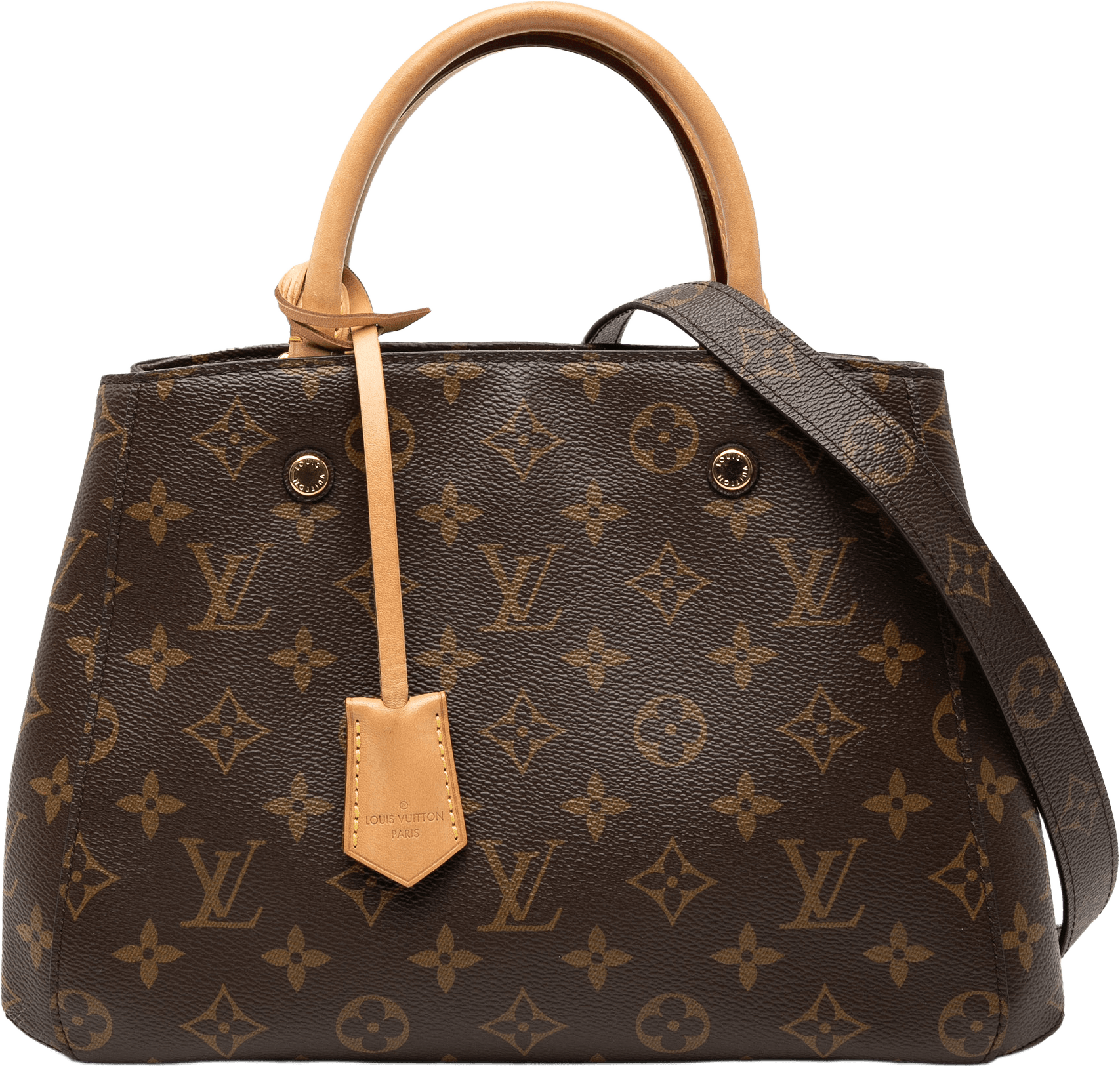 Louis Vuitton Monogram Montaigne Bb, från Luxclusif, i färgen brown.