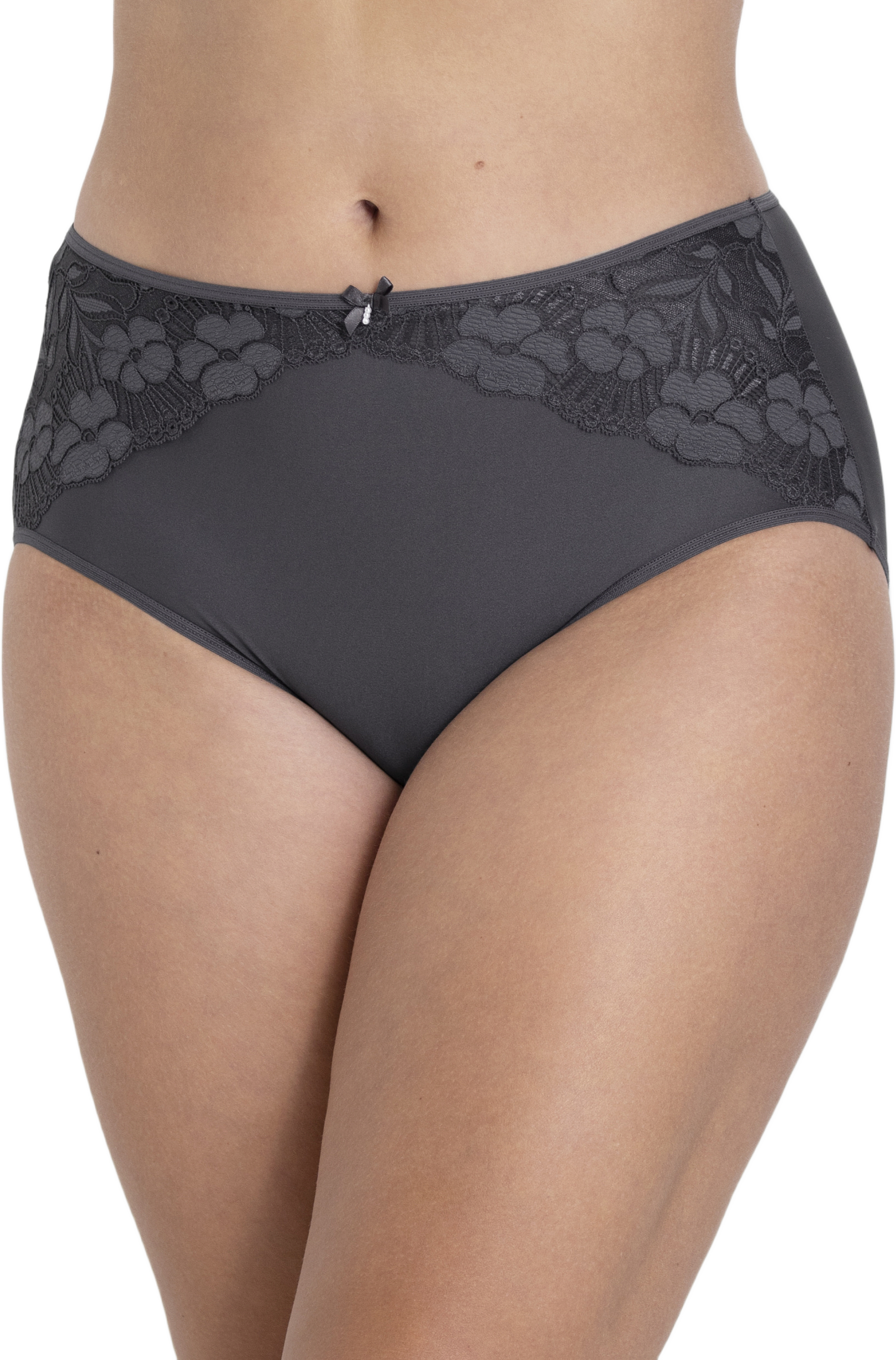 Jacquard & Lace Trosa, från Miss Mary of Sweden, i färgen mörkgrå.