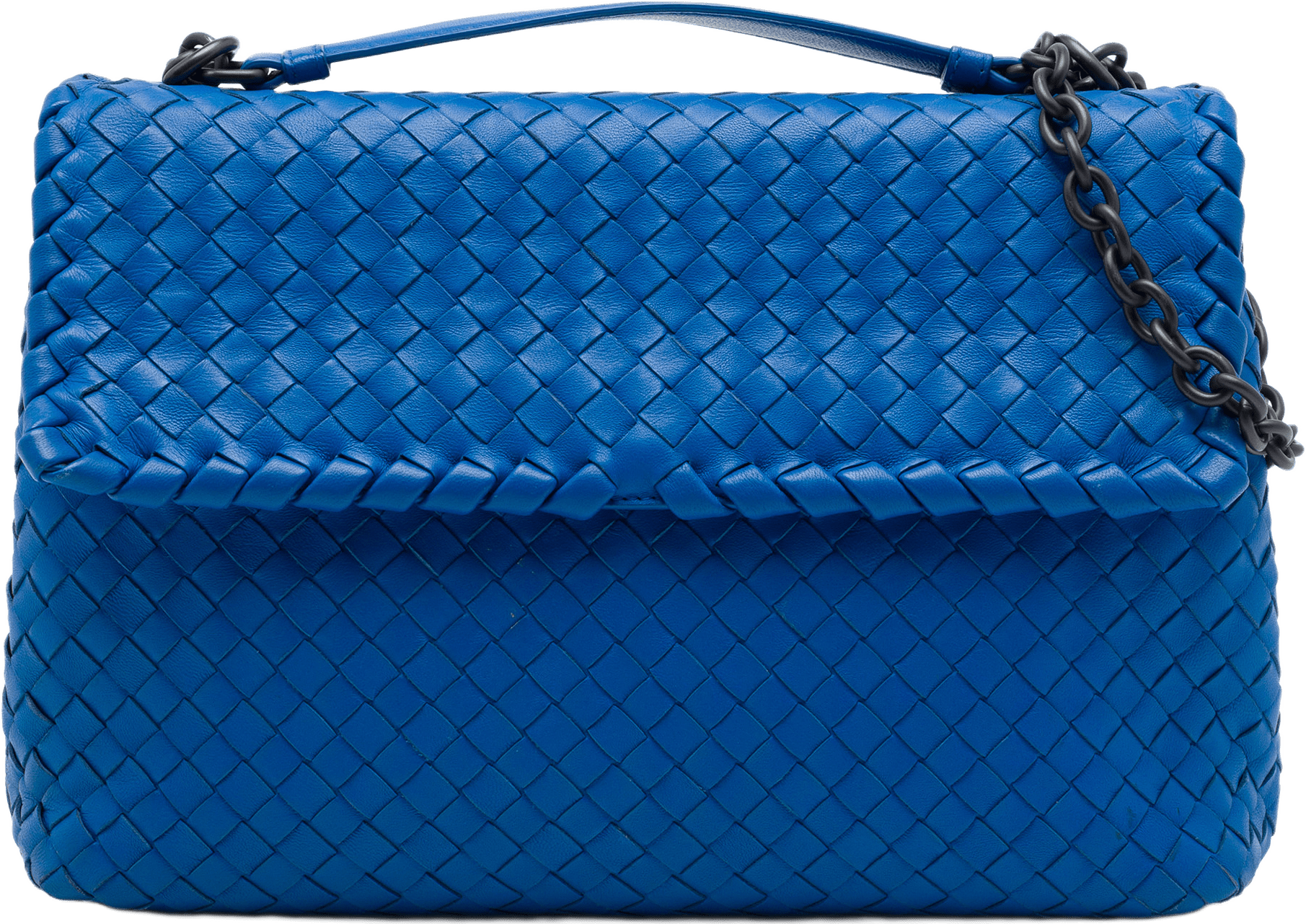 Bottega Veneta Medium Nappa Intrecciato Olimpia Shoulder Bag, från Luxclusif, i färgen blå.