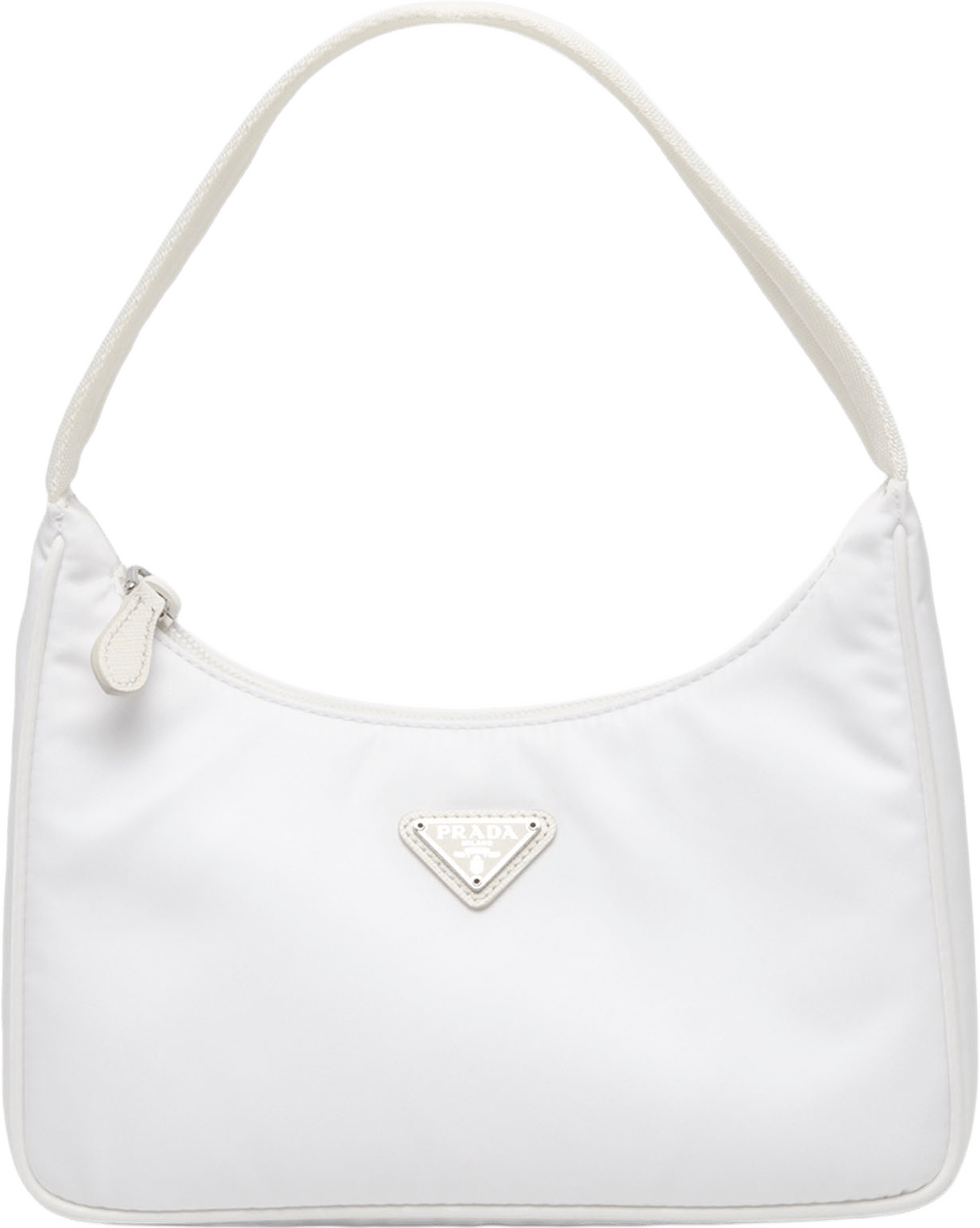 Prada Mini Tessuto Re Edition 2000 Shoulder Bag, från Luxclusif, i färgen vit.